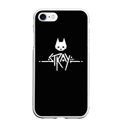 Чехол iPhone 7/8 матовый Stray night cat, цвет: 3D-белый