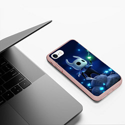 Чехол iPhone 7/8 матовый Hollow Knight неоновые бабочки, цвет: 3D-светло-розовый — фото 2