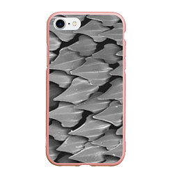 Чехол iPhone 7/8 матовый Кожа акулы - броня, цвет: 3D-светло-розовый