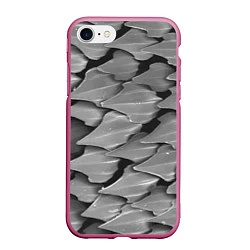 Чехол iPhone 7/8 матовый Кожа акулы - броня, цвет: 3D-малиновый