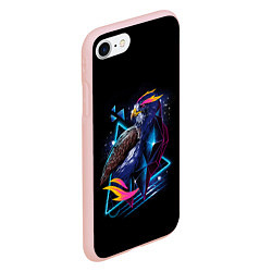 Чехол iPhone 7/8 матовый Неоновая птица - Арт, цвет: 3D-светло-розовый — фото 2