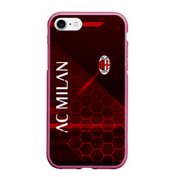 Чехол iPhone 7/8 матовый Ac milan Соты, цвет: 3D-малиновый