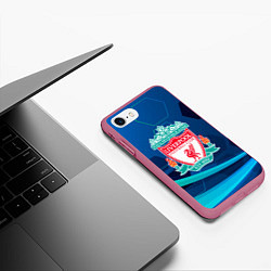 Чехол iPhone 7/8 матовый Liverpool Абстракция, цвет: 3D-малиновый — фото 2