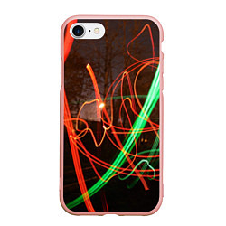 Чехол iPhone 7/8 матовый Абстрактные улица и зелёно-красные лучи