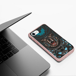 Чехол iPhone 7/8 матовый Кибер медведь, цвет: 3D-светло-розовый — фото 2