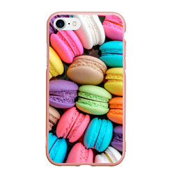 Чехол iPhone 7/8 матовый Цветные Макаруны, цвет: 3D-светло-розовый