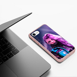 Чехол iPhone 7/8 матовый Cyberpunk 2077 - Валери V, цвет: 3D-светло-розовый — фото 2