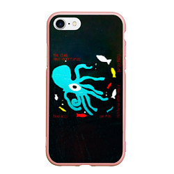 Чехол iPhone 7/8 матовый Half an Octopuss - The Cure, цвет: 3D-светло-розовый