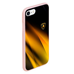 Чехол iPhone 7/8 матовый Ламборгини - желтая абстракция, цвет: 3D-светло-розовый — фото 2