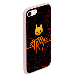 Чехол iPhone 7/8 матовый Stray cat игра блуждающий кот, цвет: 3D-светло-розовый — фото 2