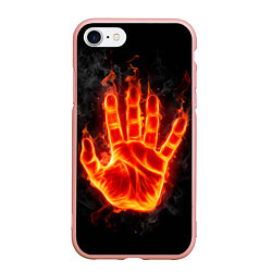Чехол iPhone 7/8 матовый Ладонь из огня, цвет: 3D-светло-розовый
