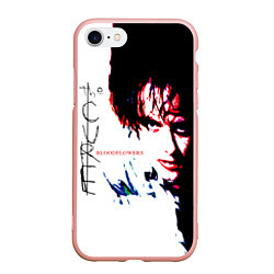 Чехол iPhone 7/8 матовый Bloodflowers - The Cure, цвет: 3D-светло-розовый