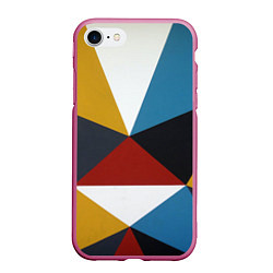 Чехол iPhone 7/8 матовый Абстрактный набор разноцветных геометрических фигу, цвет: 3D-малиновый
