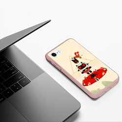 Чехол iPhone 7/8 матовый Cult of the lamb art, цвет: 3D-светло-розовый — фото 2