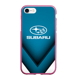 Чехол iPhone 7/8 матовый Subaru - абстракция, цвет: 3D-малиновый