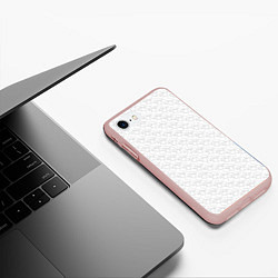 Чехол iPhone 7/8 матовый Little Ghosts on white, цвет: 3D-светло-розовый — фото 2