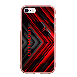 Чехол iPhone 7/8 матовый Citroёn - спорт, цвет: 3D-светло-розовый
