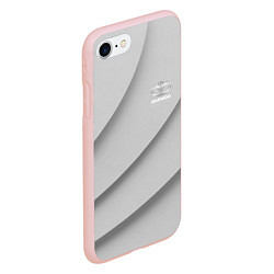 Чехол iPhone 7/8 матовый Daewoo - серая абстракция, цвет: 3D-светло-розовый — фото 2