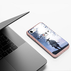 Чехол iPhone 7/8 матовый Дзин в лесу, цвет: 3D-светло-розовый — фото 2
