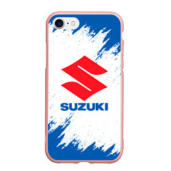Чехол iPhone 7/8 матовый Suzuki - texture, цвет: 3D-светло-розовый