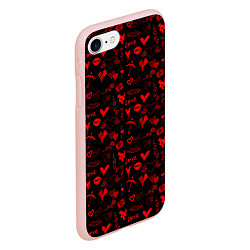 Чехол iPhone 7/8 матовый Знаки нашей любви, цвет: 3D-светло-розовый — фото 2