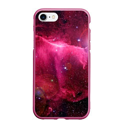 Чехол iPhone 7/8 матовый Рубиновая туманность, цвет: 3D-малиновый