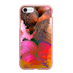 Чехол iPhone 7/8 матовый Стилизованная композиция из океанских ракушек, цвет: 3D-светло-розовый