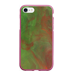 Чехол iPhone 7/8 матовый Зелёные и красные волны красок