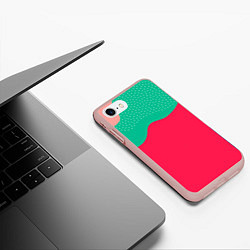 Чехол iPhone 7/8 матовый Красочные пятна - абстракция, цвет: 3D-светло-розовый — фото 2