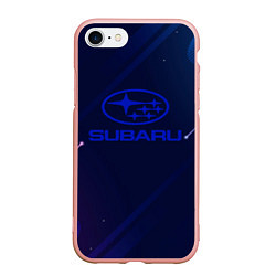 Чехол iPhone 7/8 матовый Subaru Абстракция неон, цвет: 3D-светло-розовый