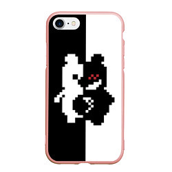 Чехол iPhone 7/8 матовый Monokuma pixel, цвет: 3D-светло-розовый