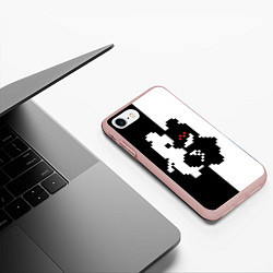 Чехол iPhone 7/8 матовый Monokuma pixel, цвет: 3D-светло-розовый — фото 2