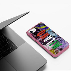 Чехол iPhone 7/8 матовый Avant-garde color texture - Milano, цвет: 3D-малиновый — фото 2