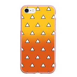 Чехол iPhone 7/8 матовый Оранжевое кимоно с треугольниками - Зеницу клинок, цвет: 3D-светло-розовый