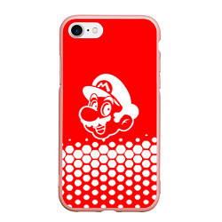 Чехол iPhone 7/8 матовый Super Mario - абстракция, цвет: 3D-светло-розовый