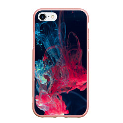 Чехол iPhone 7/8 матовый Полёт красок во тьме, цвет: 3D-светло-розовый