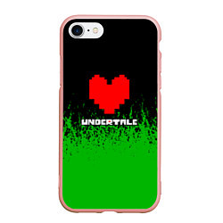 Чехол iPhone 7/8 матовый Undertale - зеленая трава, цвет: 3D-светло-розовый