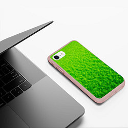 Чехол iPhone 7/8 матовый Трава зеленая, цвет: 3D-светло-розовый — фото 2