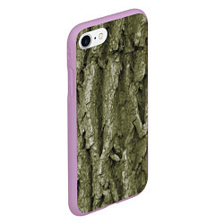 Чехол iPhone 7/8 матовый Кора дуба - текстура, цвет: 3D-сиреневый — фото 2