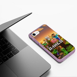 Чехол iPhone 7/8 матовый Алиса Minecraft, цвет: 3D-сиреневый — фото 2