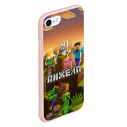 Чехол iPhone 7/8 матовый Анжела Minecraft, цвет: 3D-светло-розовый — фото 2