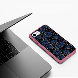 Чехол iPhone 7/8 матовый Мозаичный геометрический узор Розы, цвет: 3D-малиновый — фото 2