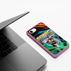 Чехол iPhone 7/8 матовый Charmy Bee - Sonic - Video game, цвет: 3D-малиновый — фото 2