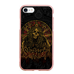 Чехол iPhone 7/8 матовый Slipknot - death, цвет: 3D-светло-розовый