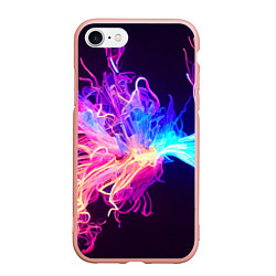 Чехол iPhone 7/8 матовый Неоновый узор вспышка, цвет: 3D-светло-розовый