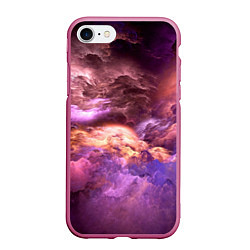 Чехол iPhone 7/8 матовый Необычное фиолетовое облако, цвет: 3D-малиновый