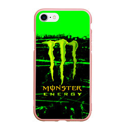 Чехол iPhone 7/8 матовый Monster energy green neon, цвет: 3D-светло-розовый