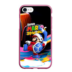 Чехол iPhone 7/8 матовый Super Mario 3D World - Boomerang, цвет: 3D-малиновый