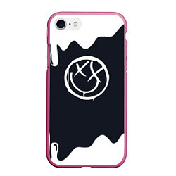 Чехол iPhone 7/8 матовый Blink 182 потеки, цвет: 3D-малиновый