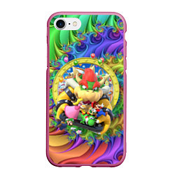 Чехол iPhone 7/8 матовый Mario Party - Team of heroes, цвет: 3D-малиновый